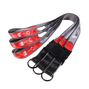 Custom polyester woven Lanyard in black color printed with white color logo for card holder
