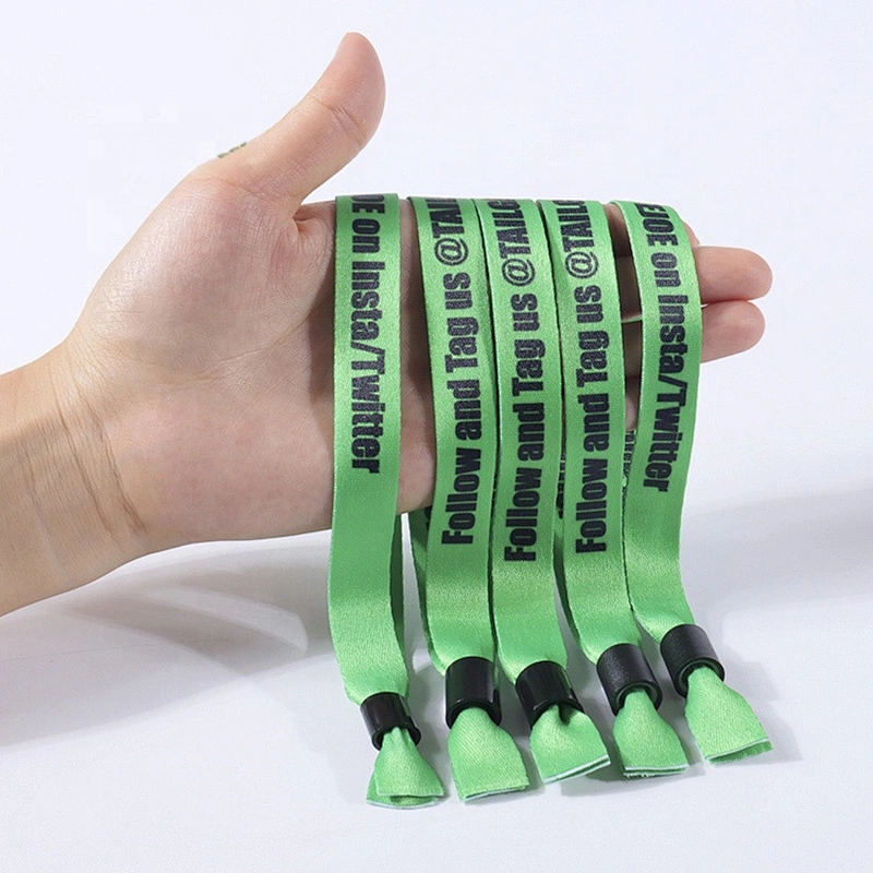 Custom Printed Sublimation Polyester Festival Fabric Wristband for Events Activity