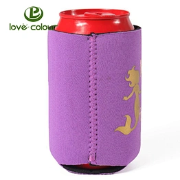 Custom Insulated can cooers stubby holder full color neoprene coolies sleeve in purple