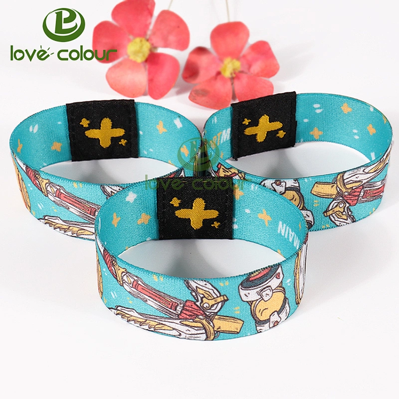 Custom Sublimation Printed Colorful Activity Party Elastic Wristband