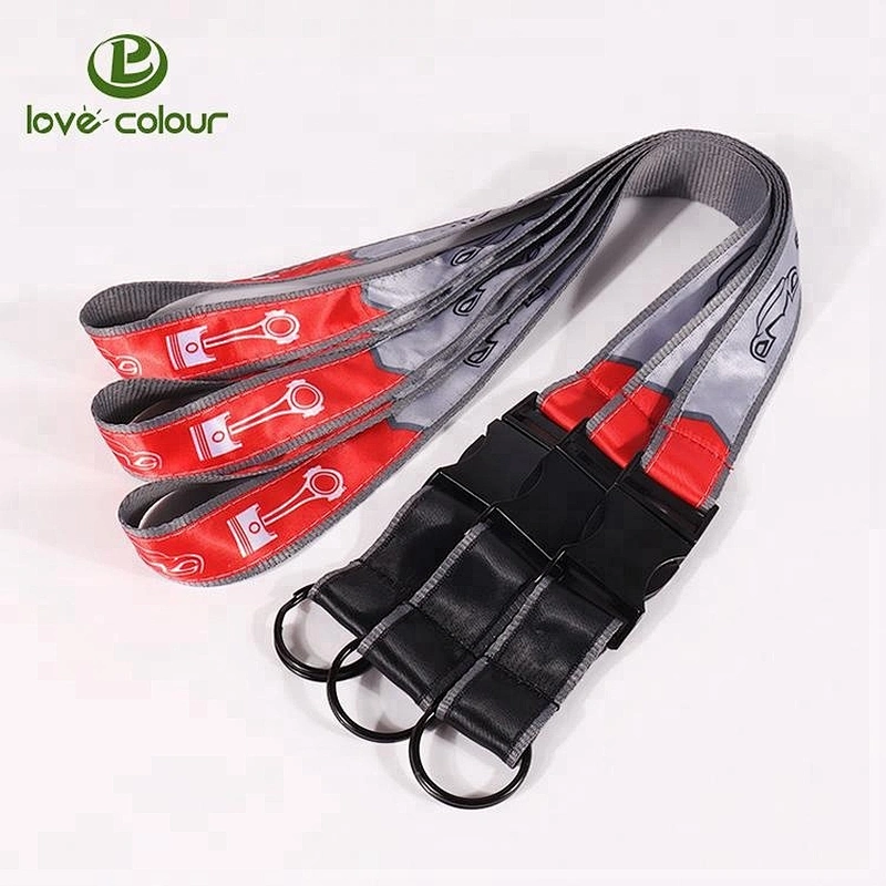 Custom polyester sublimation keychain lanyard with separable buckle