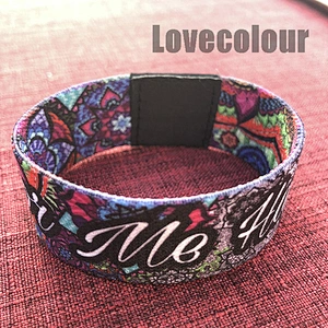 Fashionable custom elastic wristband printed bracelet polyester wristband