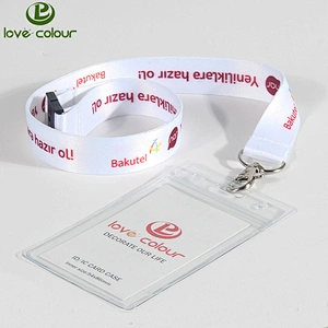 Factory custom cute plastic ID card holder for sale with lanyard