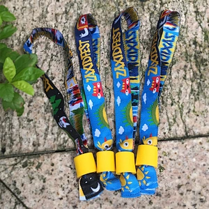 Custom your event logo woven wristband with one off slide lock