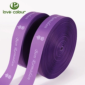 Custom Eco friendly Printed Dyed 5/8'' Solid Color Plain Grosgrain Ribbon For Package