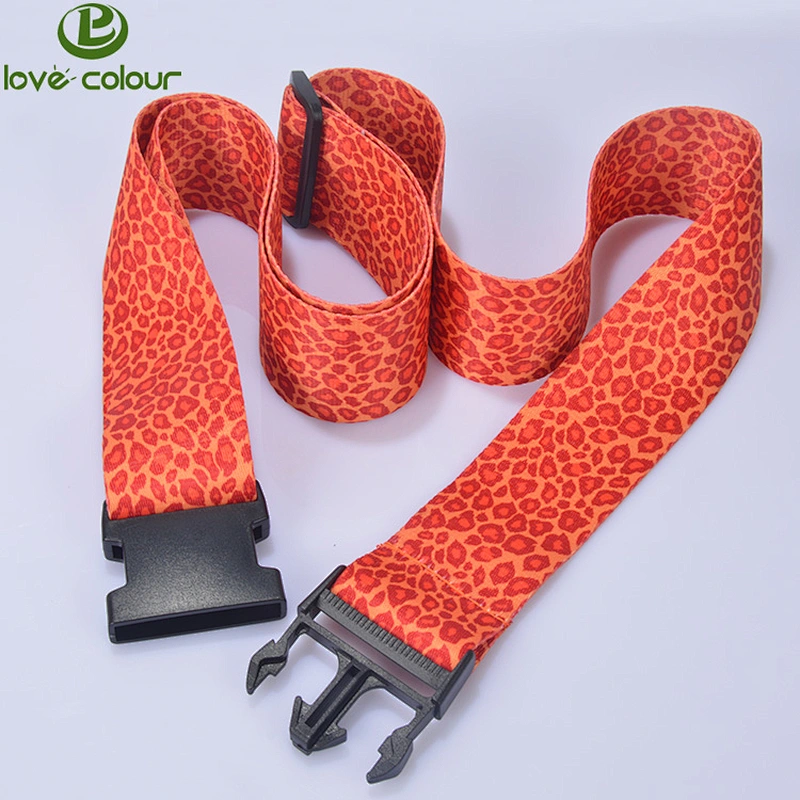 Custom logo fashion style personalised polyester sublimation printing ribbon luggage strap