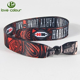 Custom polyester fabric sublimation wristbands with slide lock