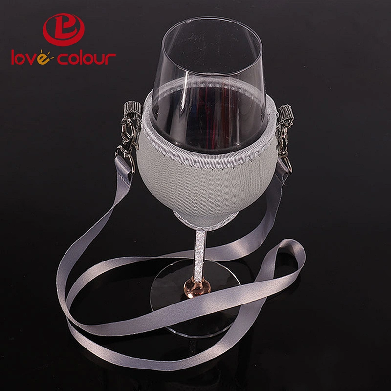 Fashion custom high quality wine glass holder lanyard Necklace