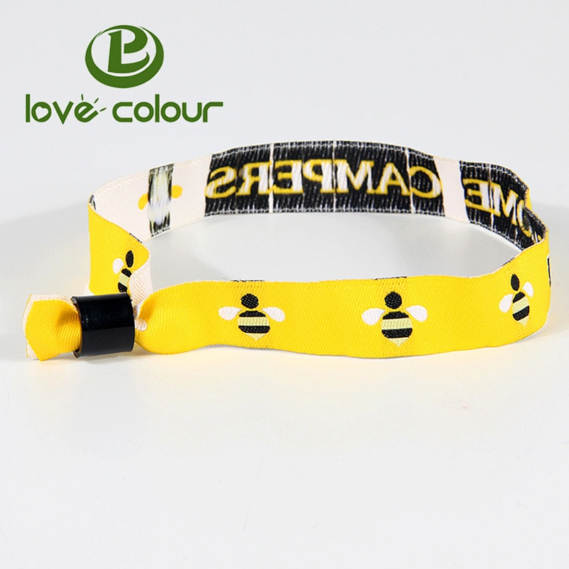 Custom gift items polyester textile woven wristbands for promotion