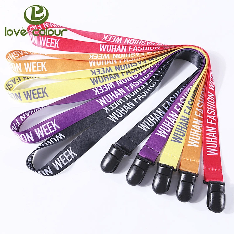 Colourful logo printed polyester lanyard custom lanyard maker