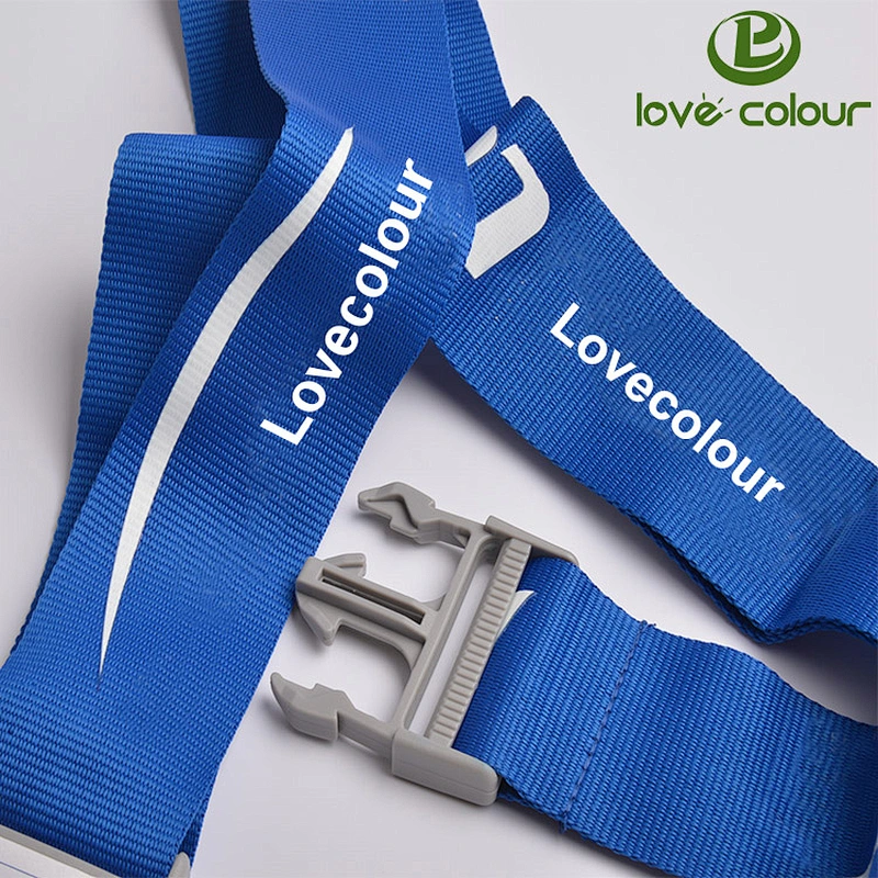 Polyester silk screen printing luggage strap with digital lock