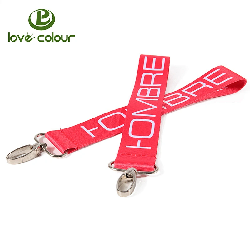 OEM customized fashion sublimation logo keychain short lanyard