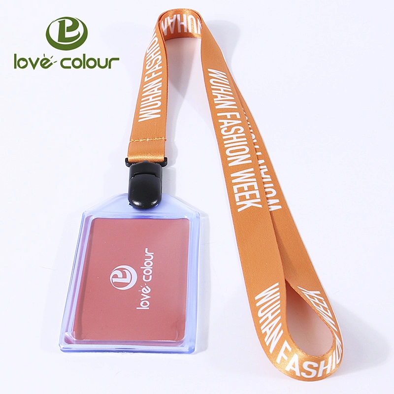 Lovecolour custom waterproof transparent name tag sports lanyards