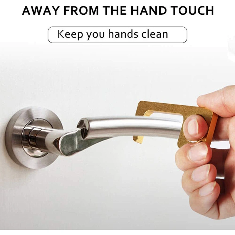 DEC Brass Zinc Alloy Multi Tool Door Handle Opener Safety Zero Contact No Touch Keychain Tool