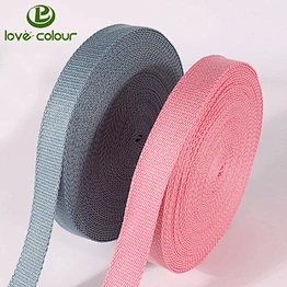 Custom pink and grey color bamboo webbing 25mm and 38mm widths