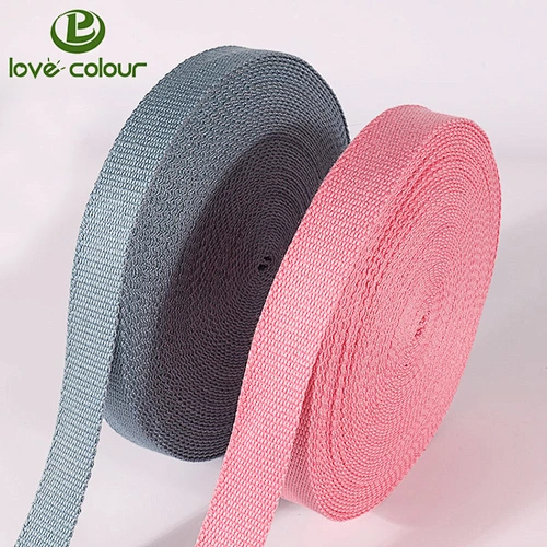 Custom pink and grey color bamboo webbing 25mm and 38mm widths