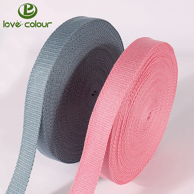 Custom pink and grey color bamboo webbing 25mm and 38mm widths
