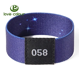 Soft eco-friendly custom polyester elastic wrist band with number for party