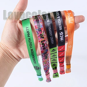 New Year festival polyester slide lock wristbands/bracelets