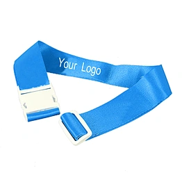 Best price custom made luggage tags strap with plastic white detachable buckle