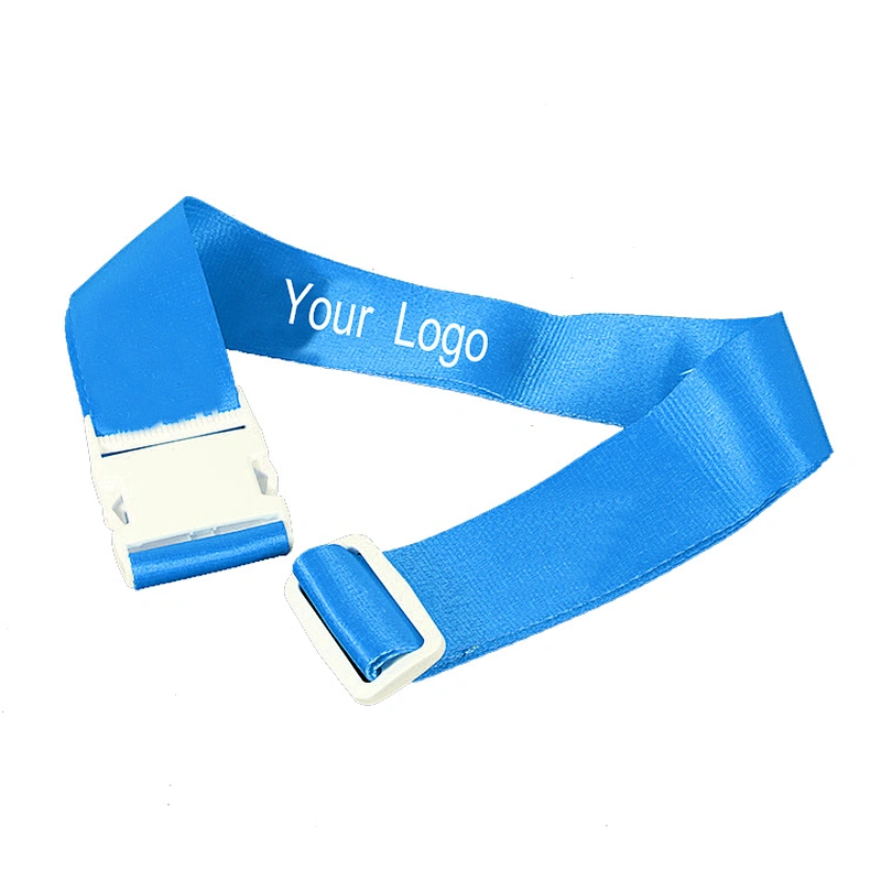 Best price custom made luggage tags strap with plastic white detachable buckle