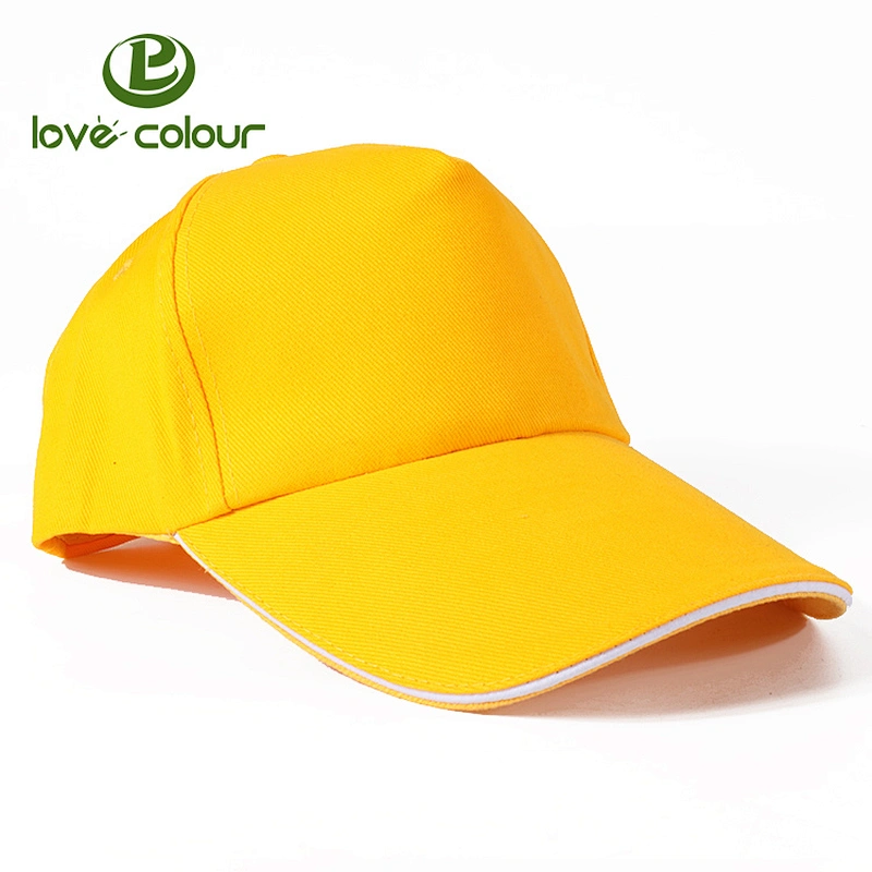 High quality cotton custom plain yellow baseball headgear