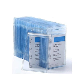 ID Card Name Badge Holder Heavy Duty Transparent Plastic PVC Vertical Sleeve