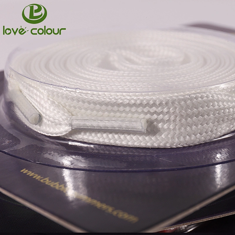 Custom Design White Tubular Polyester Shoelaces In The Glow Dark