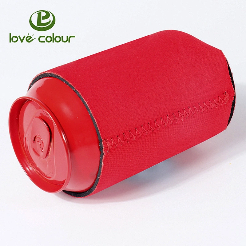 Webbing party neoprene printed beer can cooler sleeve for guests