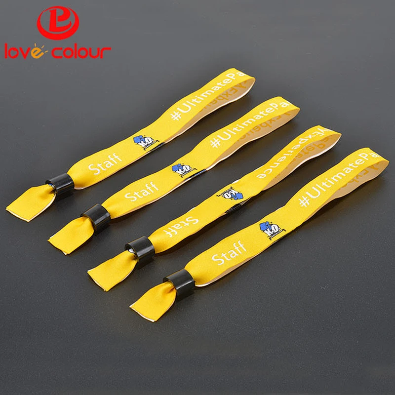 Polyester Custom Gifts Personalized Embroidered Fabric Wristbands For Charity