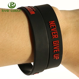 Custom Embossed Printing Sport Team Silicone Wristband For Men