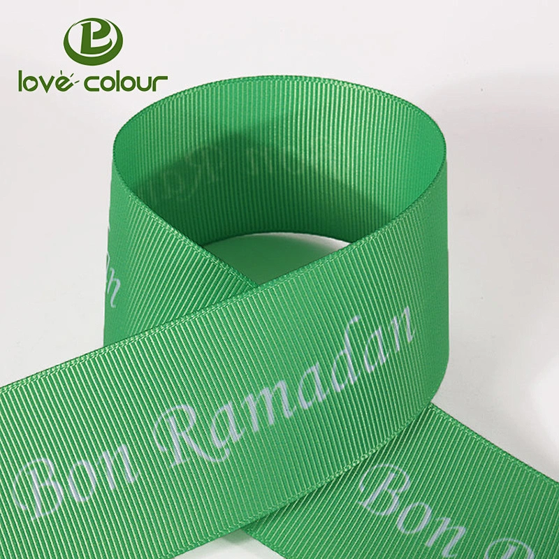 Custom polyester printed grosgrain and satin ribbon with your logo