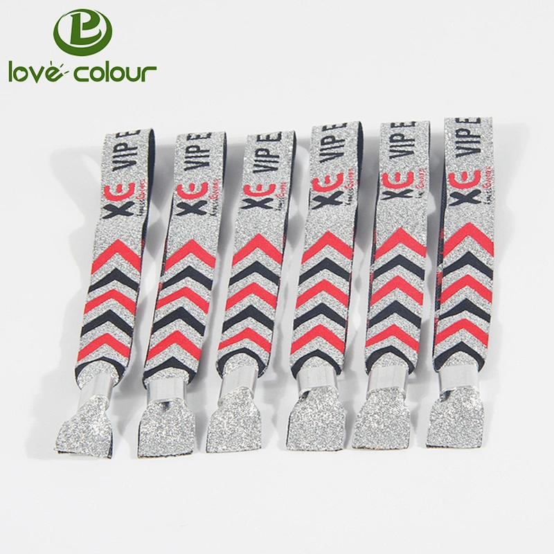 1.5*35cm Custom Made Polyester Woven Fabric Wristbands/Bracelet with Closure