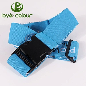 Travel printing logo full color luggage strap with safety lock