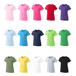 Custom 180gsm 100% Cotton Printed Blank tshirts Wholesale Plain Women T Shirts