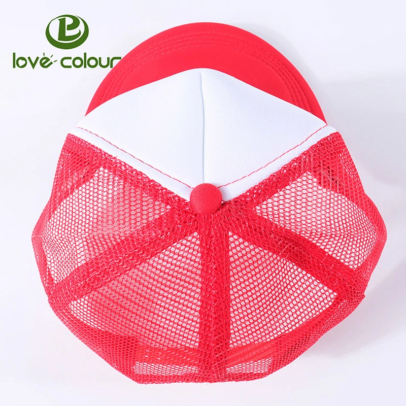 Blank wholesale custom logo 5 panel trucker mesh cap for company
