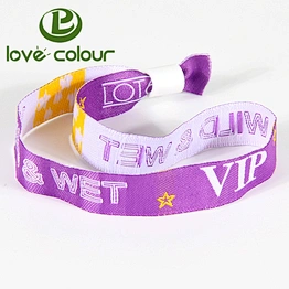 350*15mm Plastic Clasp Fabric Wristbands For One Time Use