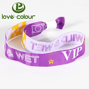 350*15mm Plastic Clasp Fabric Wristbands For One Time Use