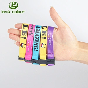 Custom Sublimation textile bracelet/polyester wristband with plastic buckle