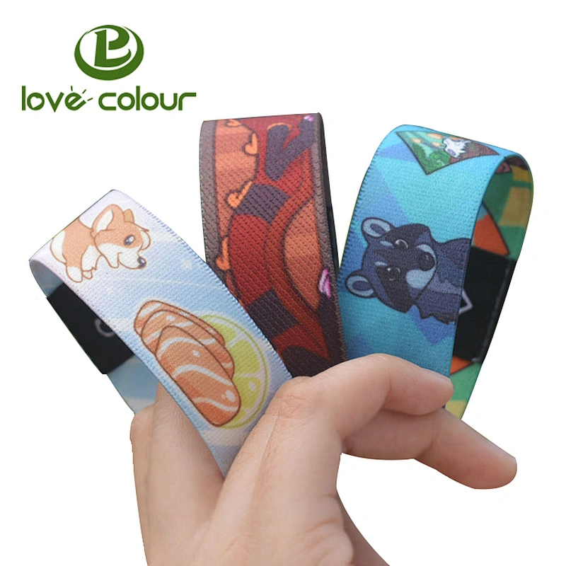 Cheap custom party club polyester elastic wristbands with your design
