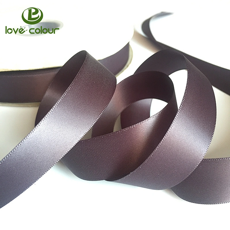 Custom 3/8 inch Wide Finely Woven Satin Polyester Fabric Double Face Solid Satin Ribbon Roll