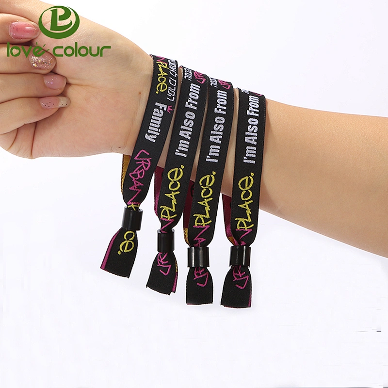 Fashion new custom polyester cloth wristband for event ticket