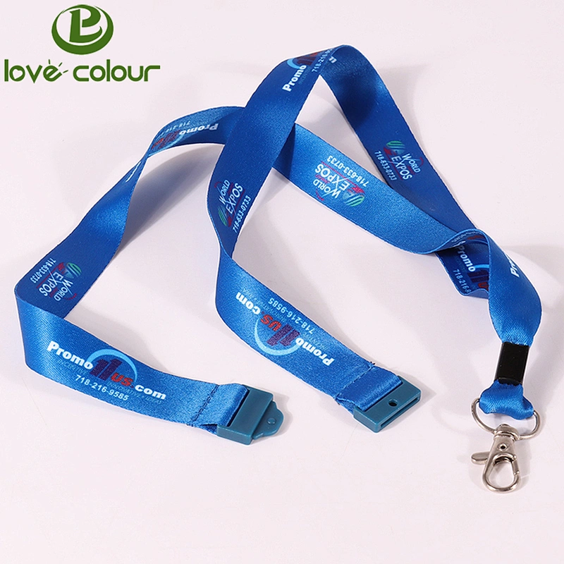 Printed Neck Strap Id Badge Holders Pvc Name Card Polyester Keychain Lanyard Custom