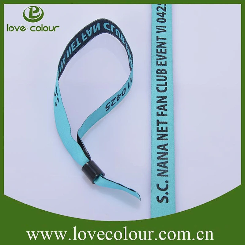 Bulk Cheap Custom Woven Polyester Bracelet / Sport event RFID Wristband