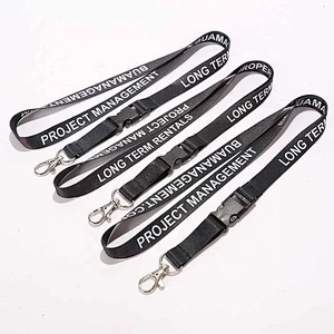 Personalized Custom Logo ID Card Holder Key Wrist Printing Printed Polyester Sublimation Lanyards With Safety Buckle