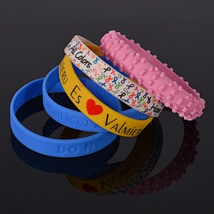 Rubber bracelet silicone wristband with three blended color
