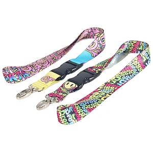 Custom new products pink color polyester cute children lanyard