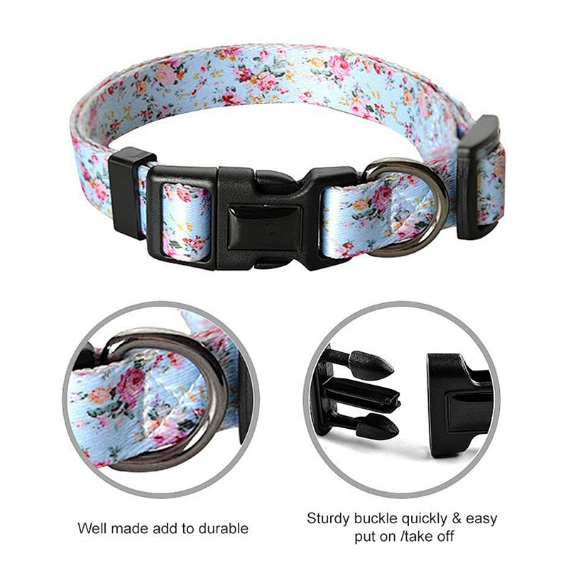 High Quality Dog products polyester soft pet collars with custom logo