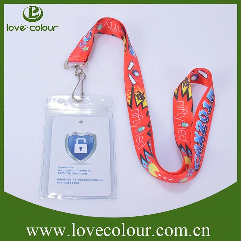 Lanyard accessories leather badge holder with lanyard strap