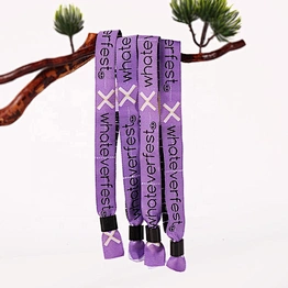 Customized Disposable Polyester Fabric Wrist Bands For One Time Use